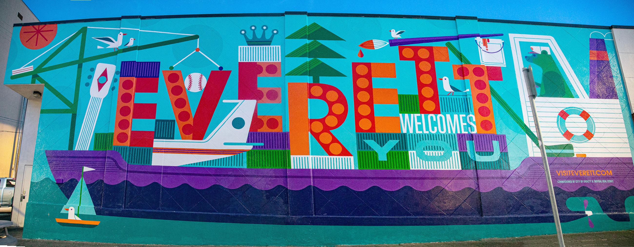 Everett Welcomes You mural